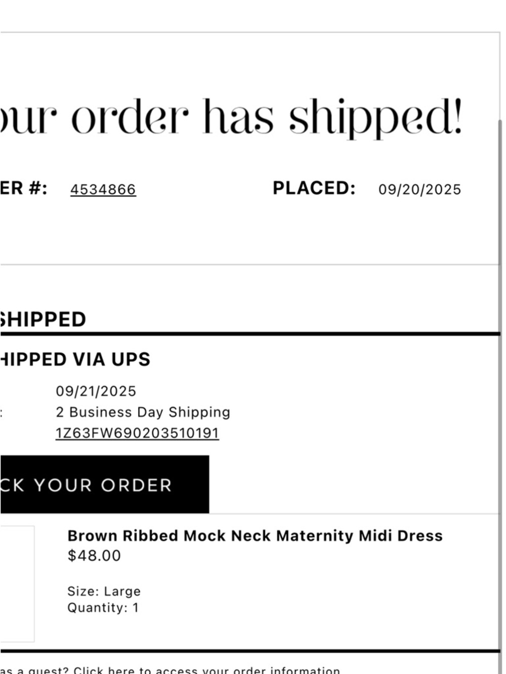 PinkBlush Brown Ribbed Mock Neck Maternity Midi Dress - Picture 5 of 5